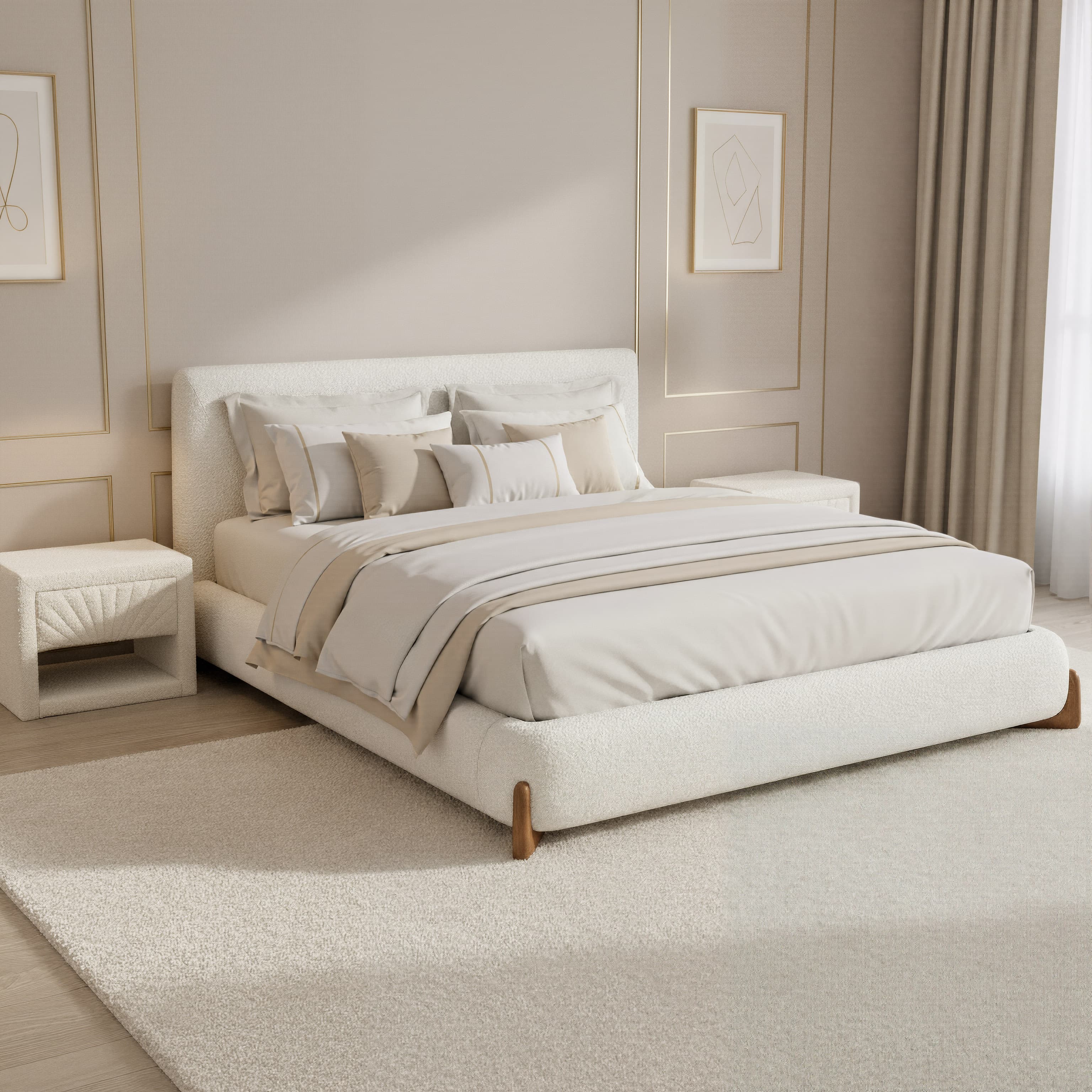 Baris King Bed Ivory product image