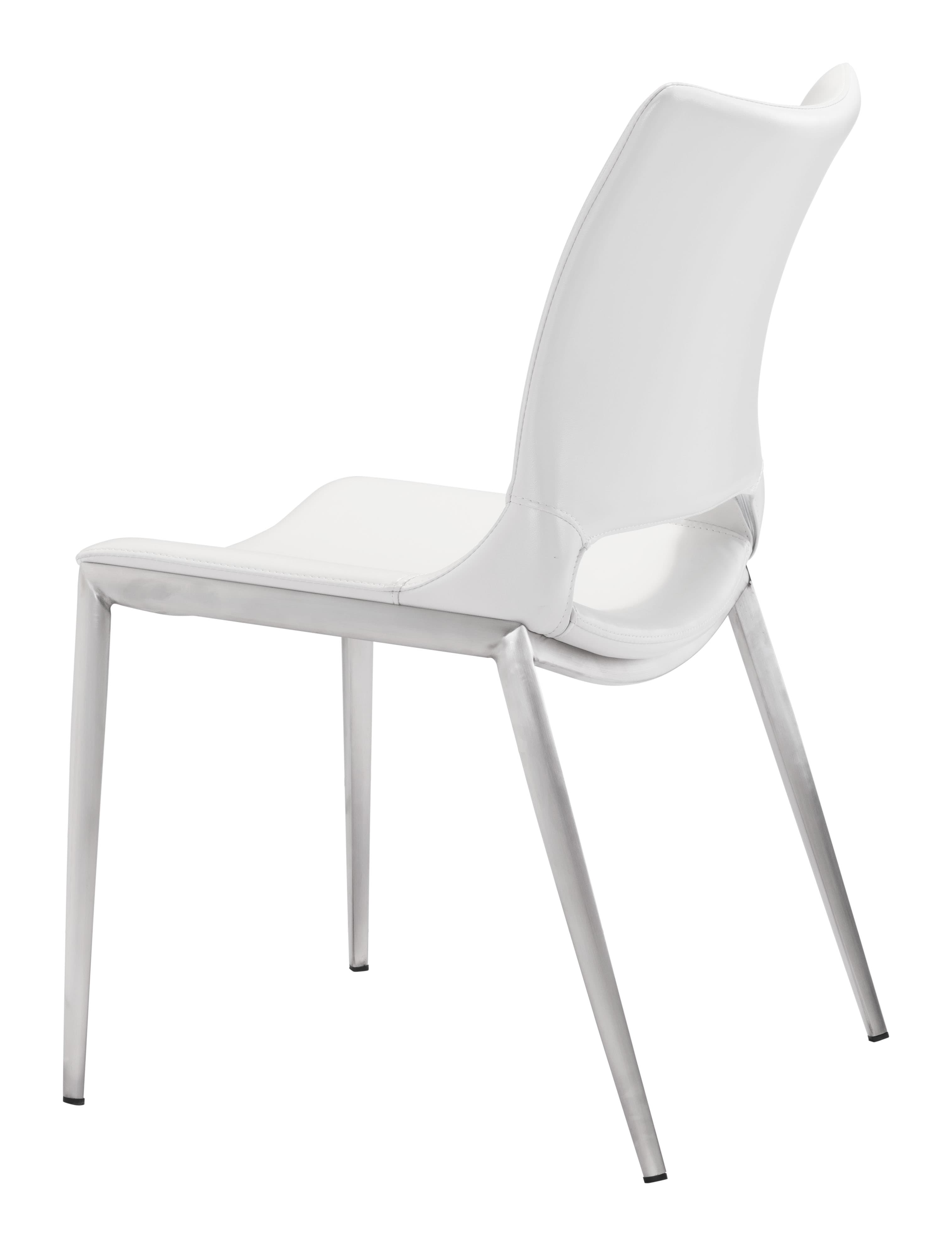 Ace Dining Chair (Set of 2) White & Silver product image