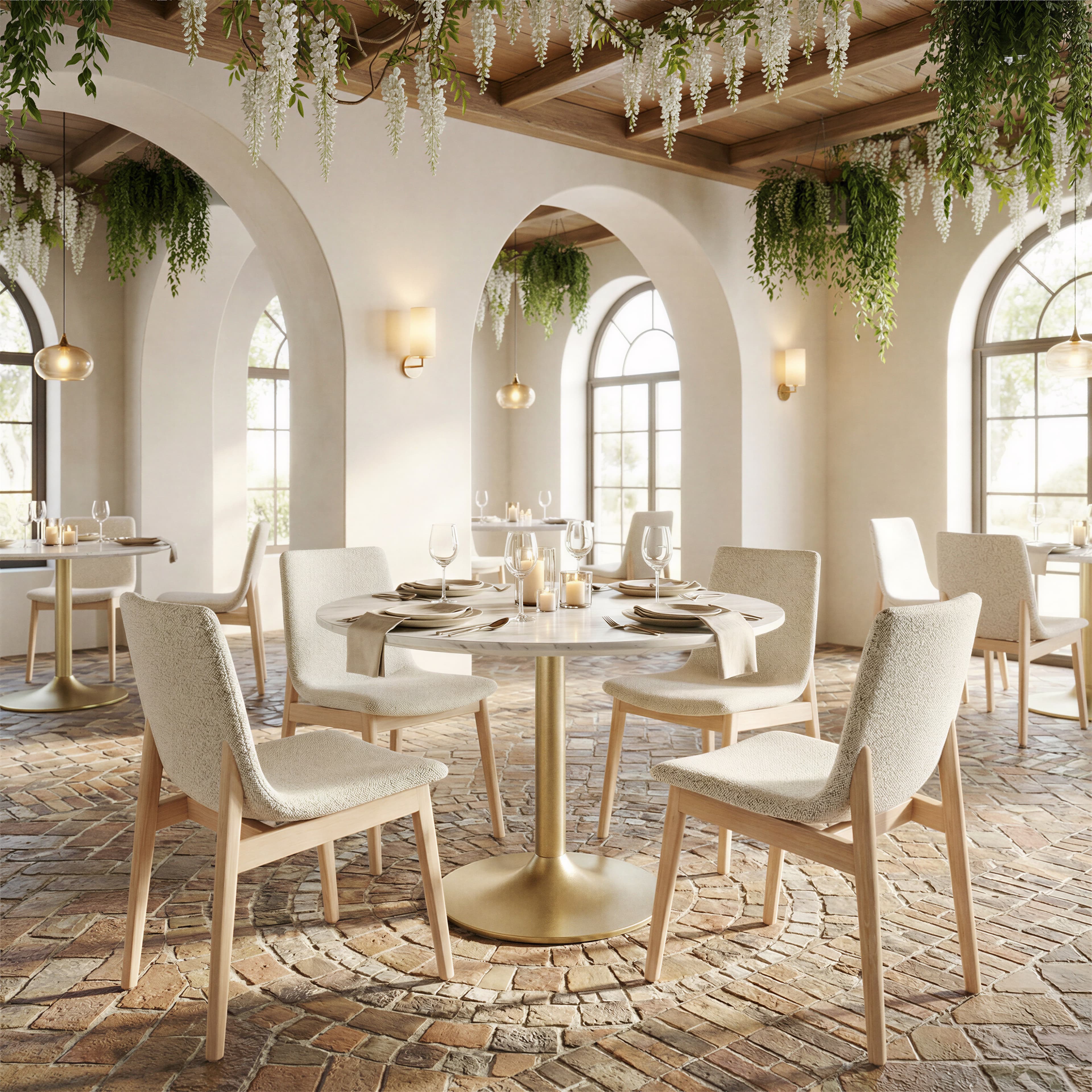 Ithaca Dining Table White & Gold product image