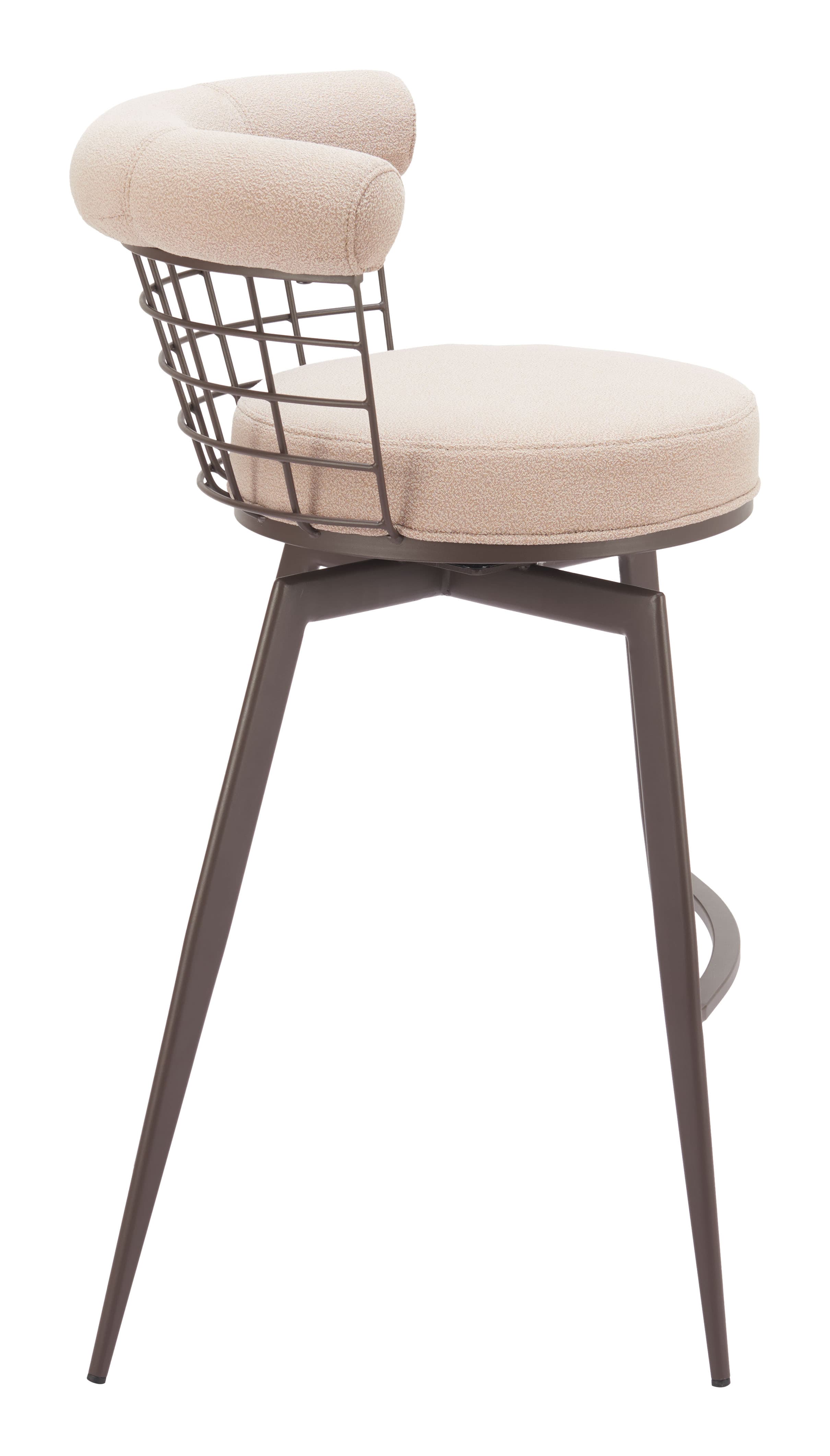 Saku Swivel Barstool Beige & Brown product image