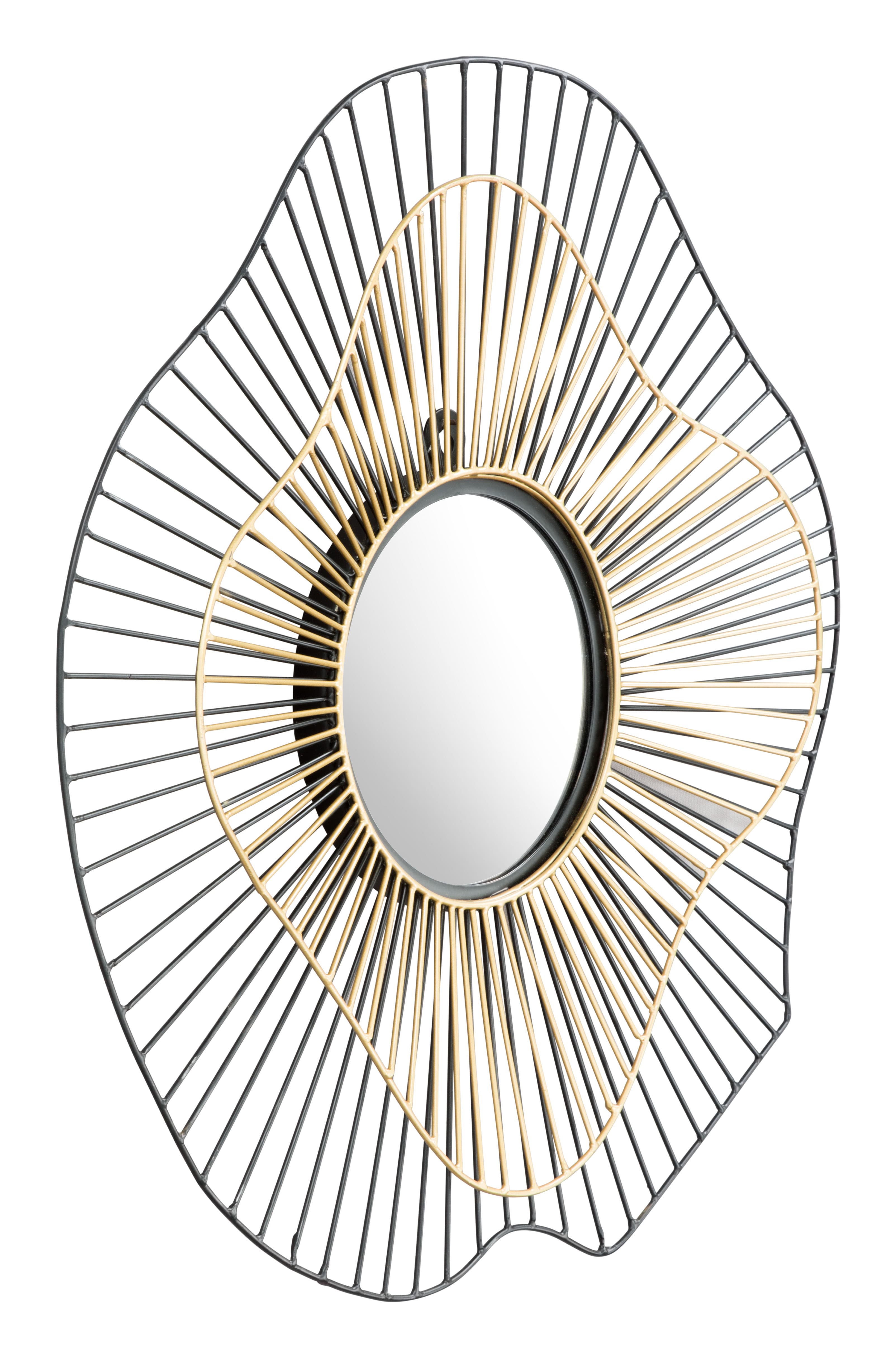Comet Round Mirror Black & Gold product image