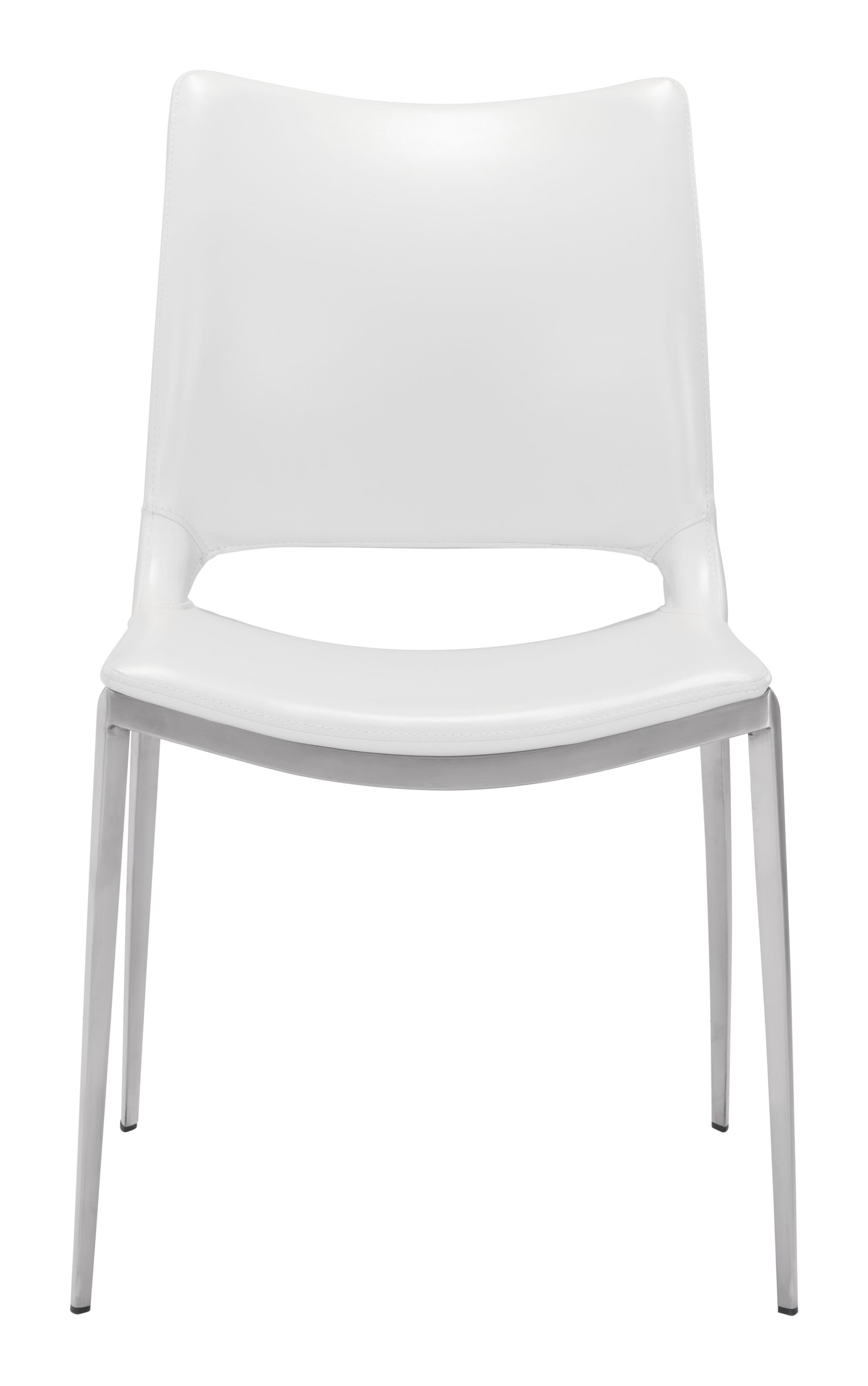 Ace Dining Chair (Set of 2) White & Silver product image