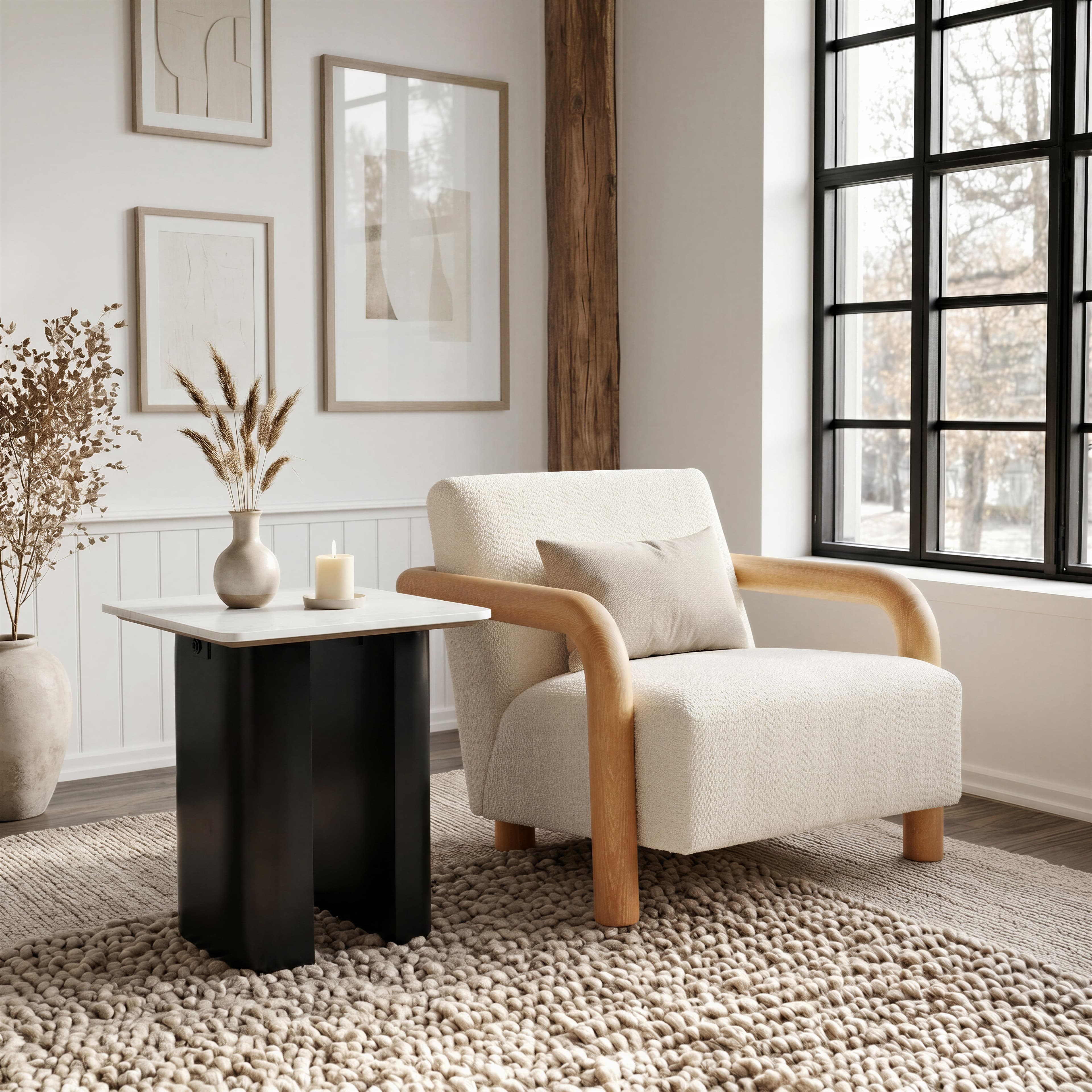 Fiora Side Table White & Black product image