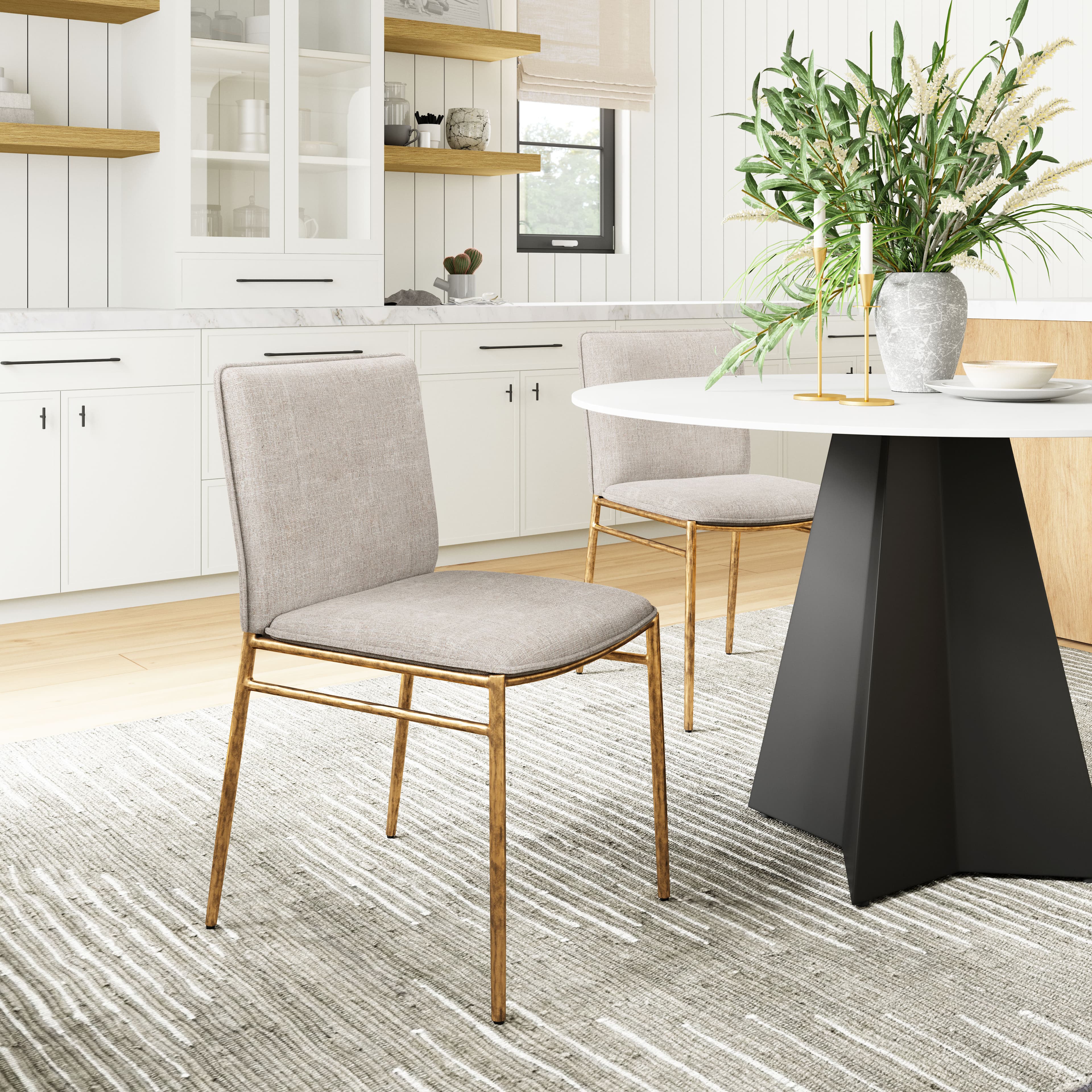 Nordvest Dining Chair Beige & Gold product image