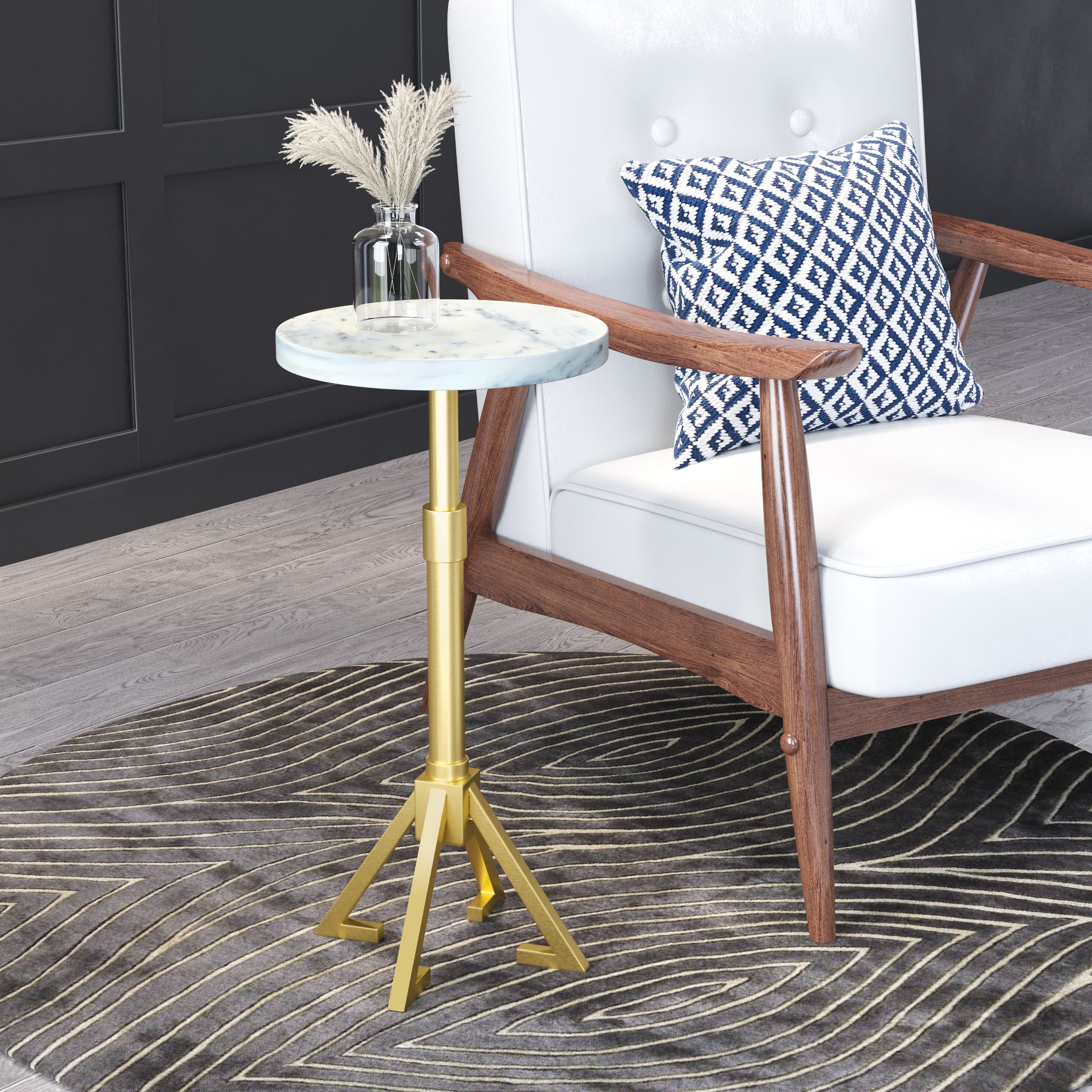Maurice Side Table White & Gold product image