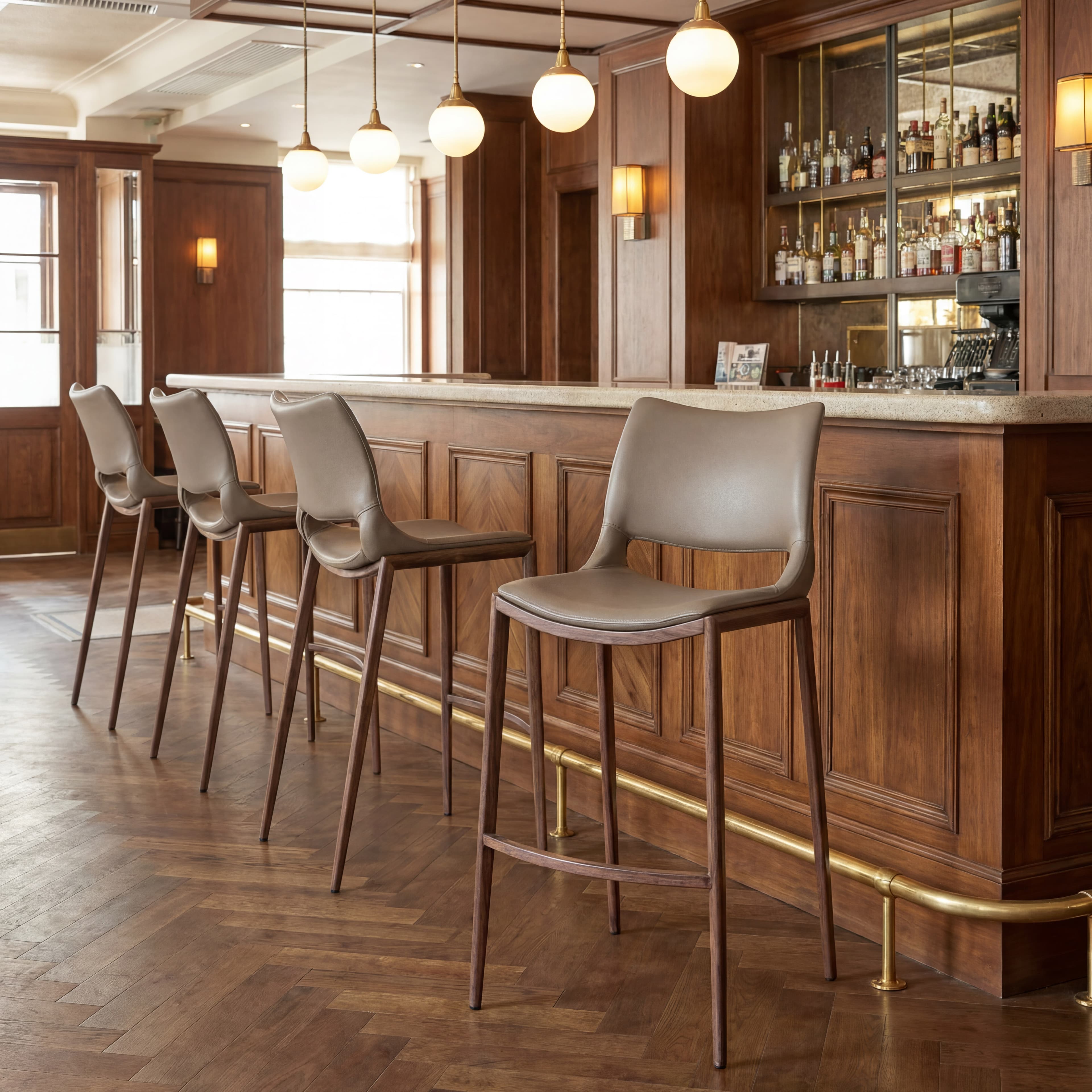 Ace Barstool (Set of 2) Brown & Walnut product image