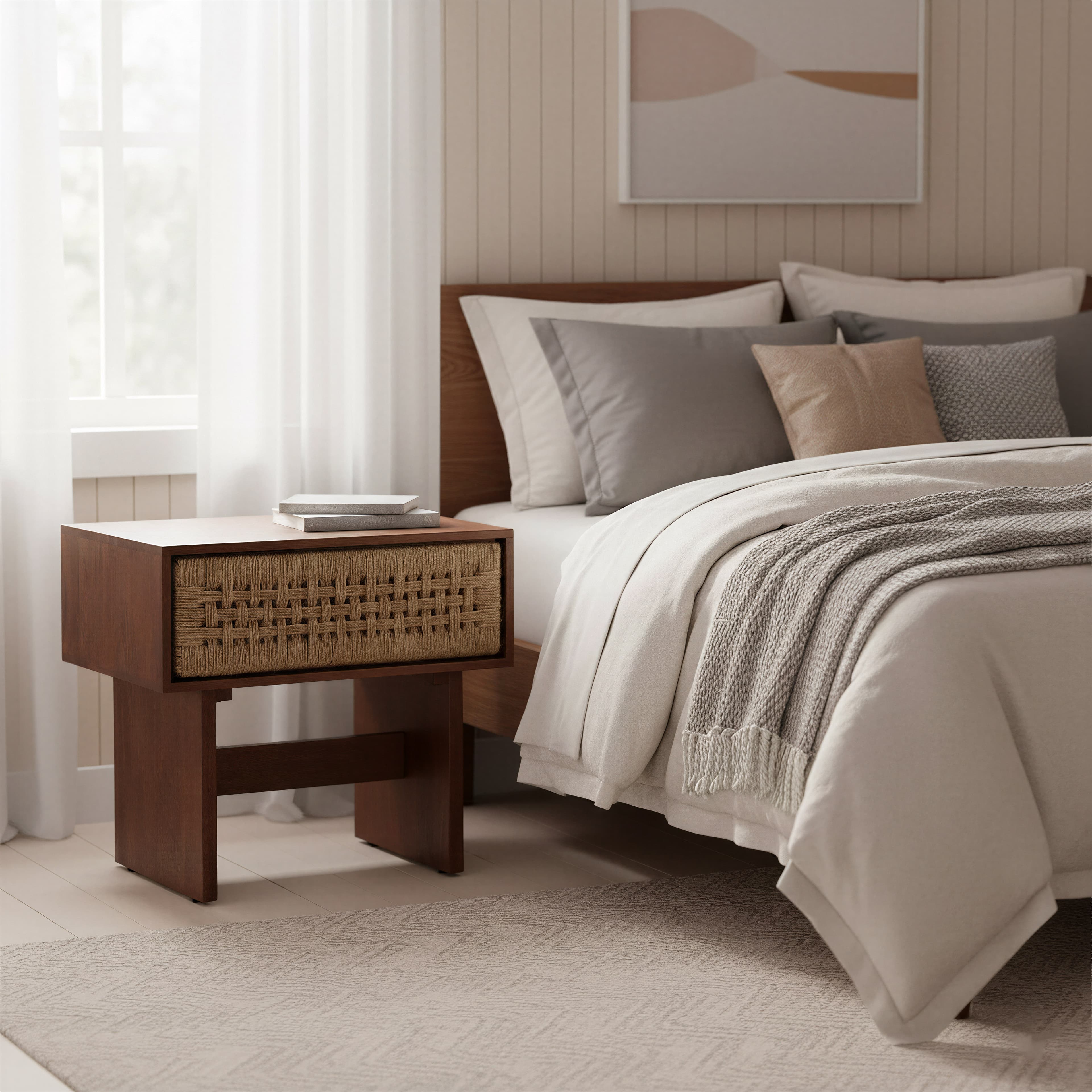 Amaria Nightstand Natural & Walnut product image