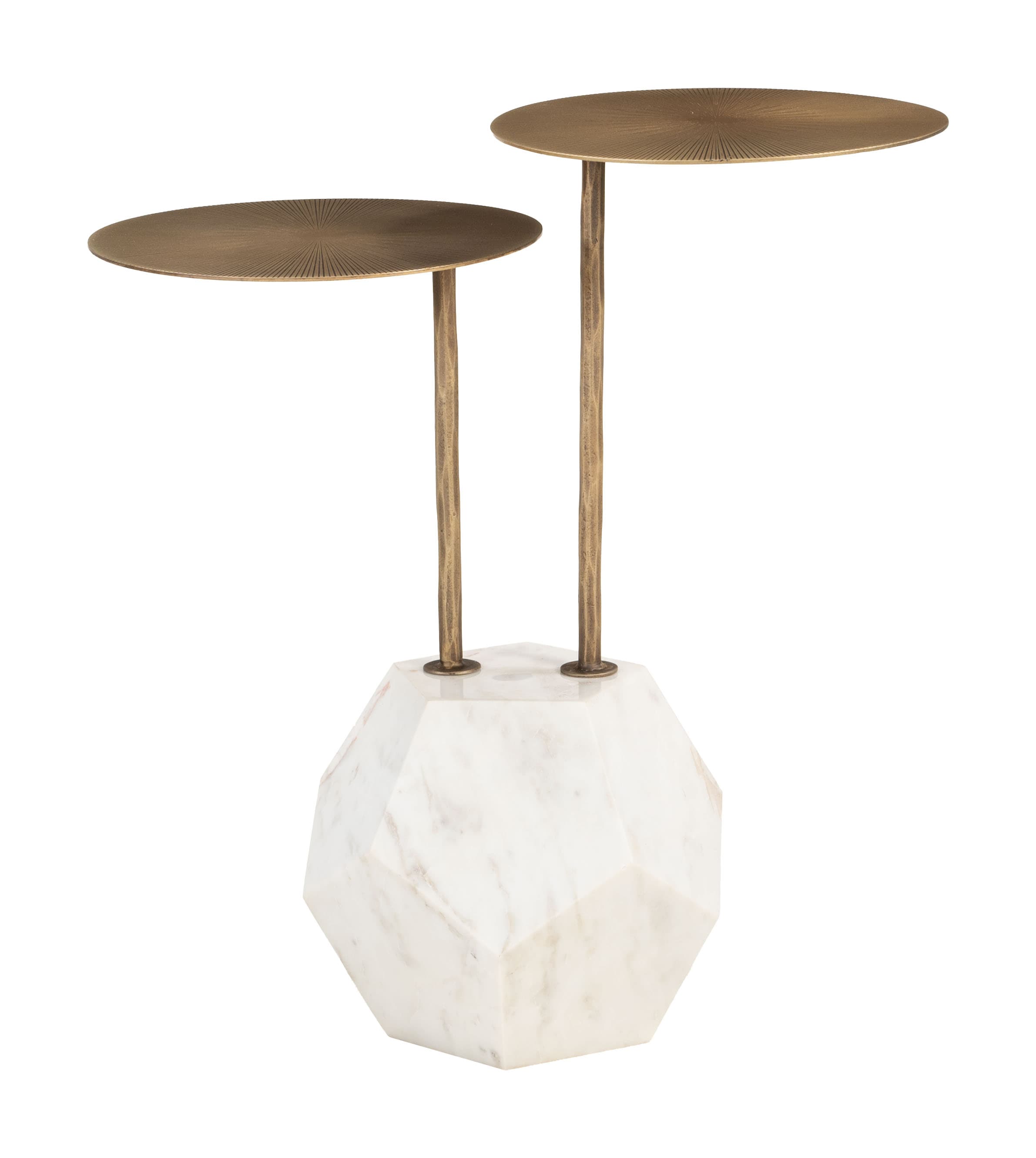Anten Side Table Brass & White product image
