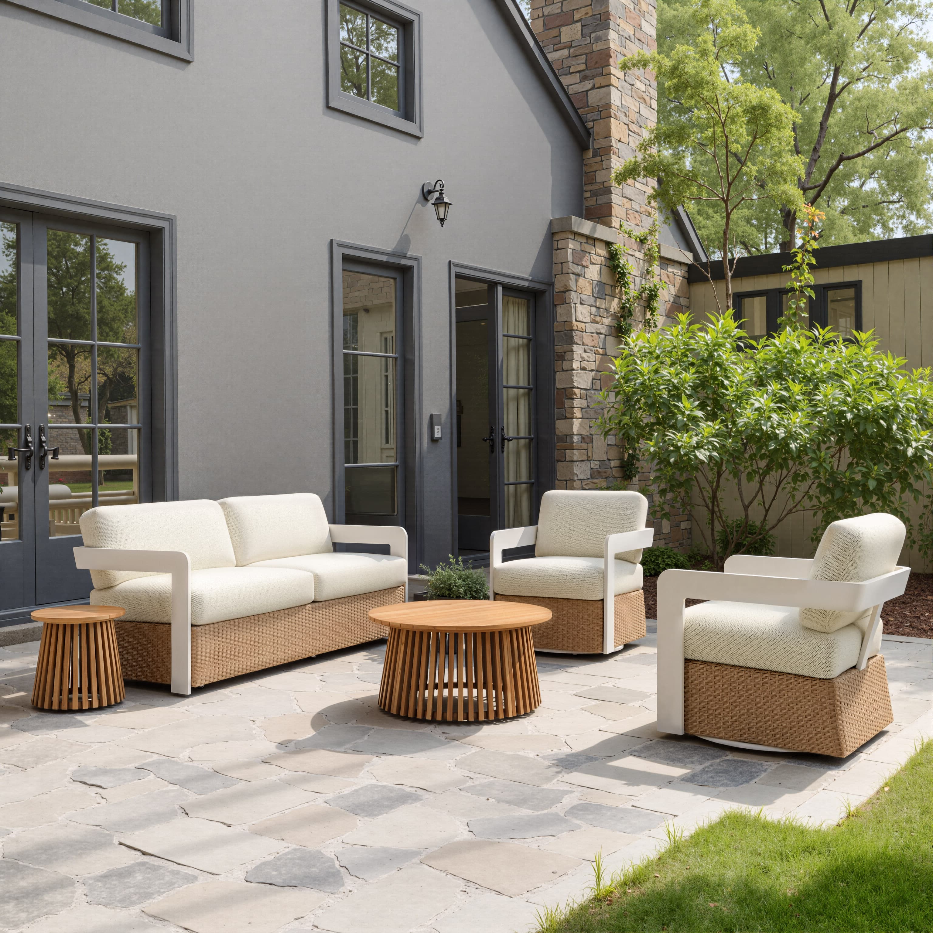 Gelo Sofa White & Brown product image