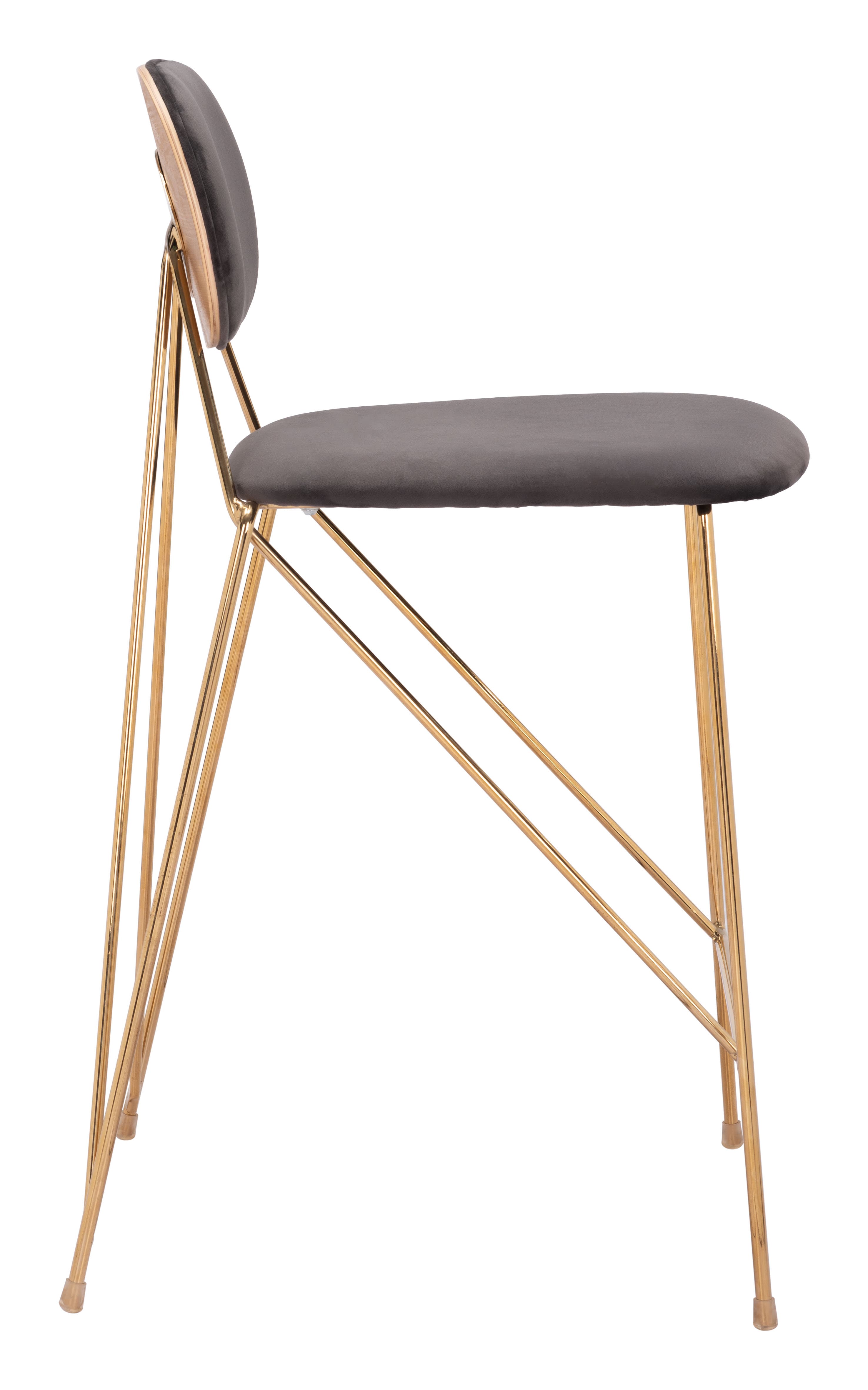 Georges Counter Stool (Set of 2) Gray & Gold product image