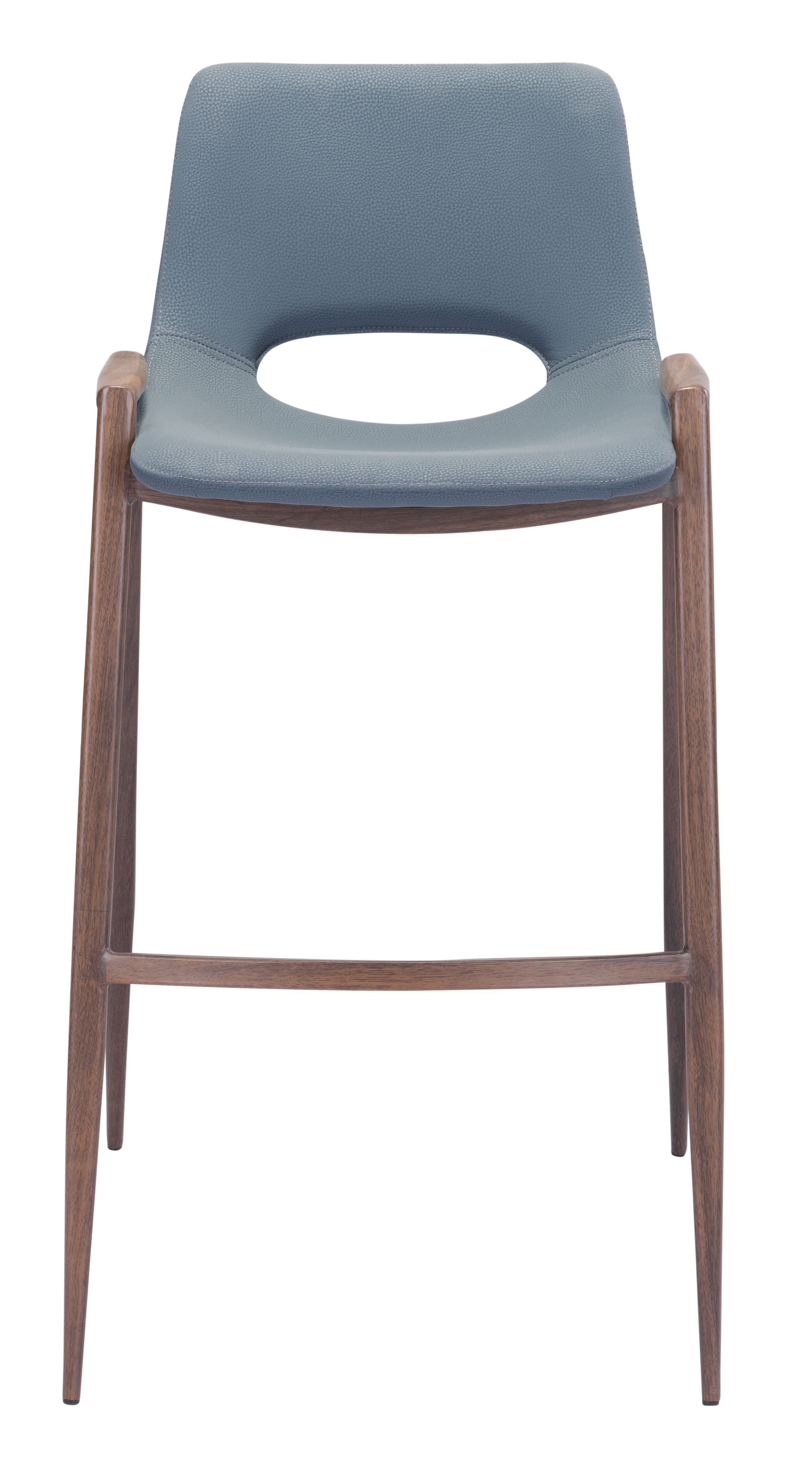 Desi Barstool (Set of 2) Azure Gray & Walnut product image