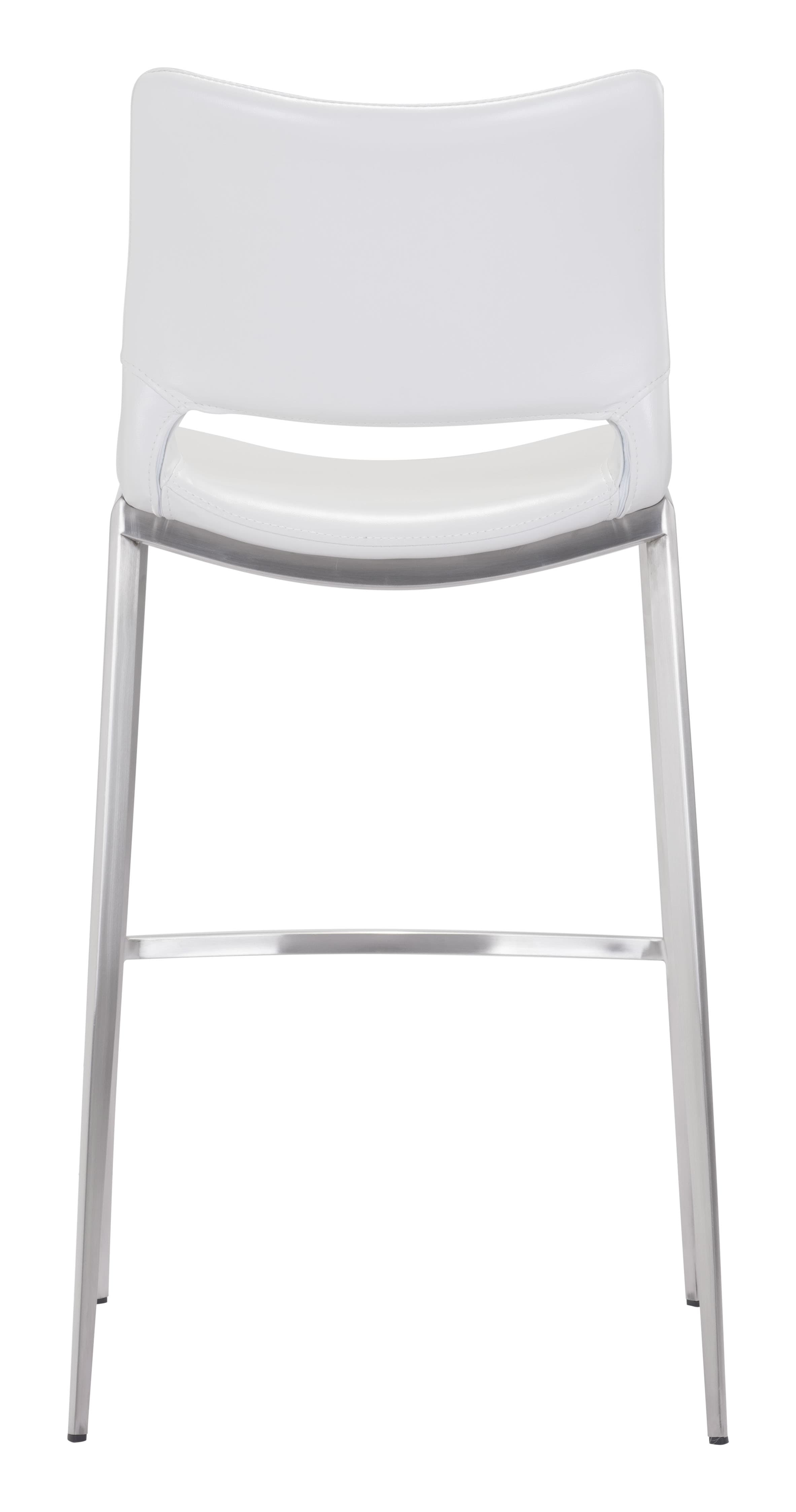 Ace Barstool (Set of 2) White & Silver product image