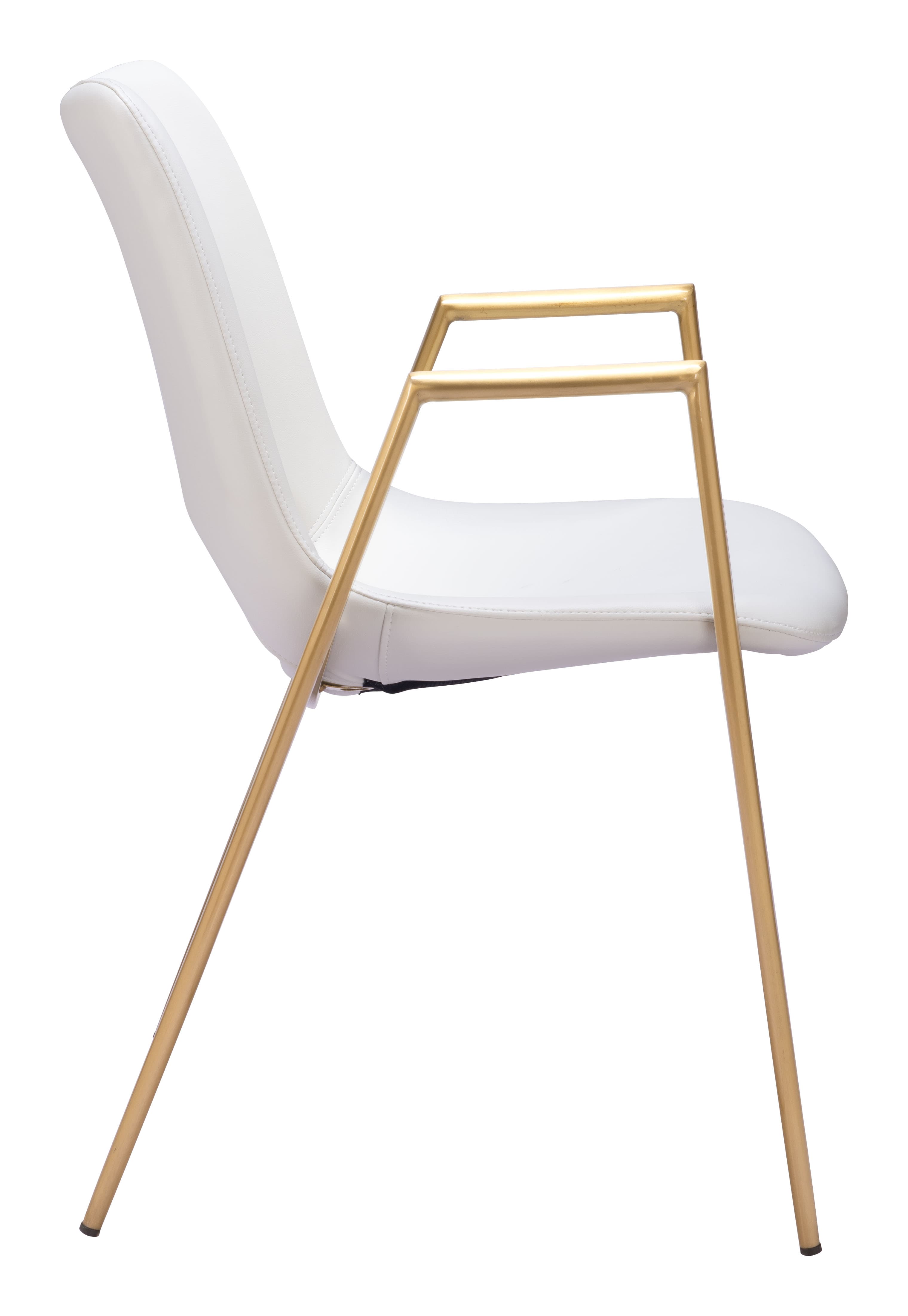 Desi Dining Chair (Set of 2) White & Gold product image