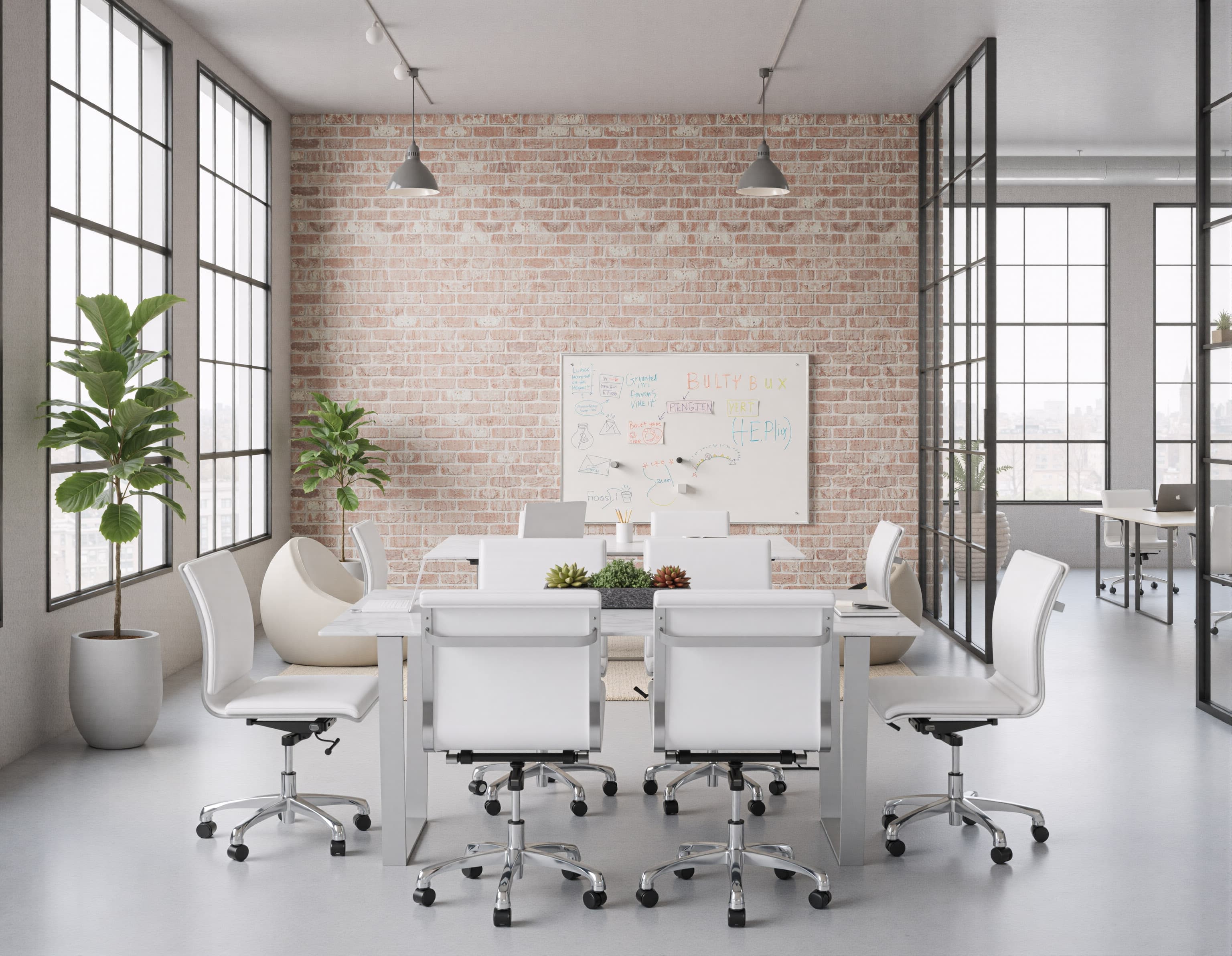 Lider Plus Armless Office Chair White product image