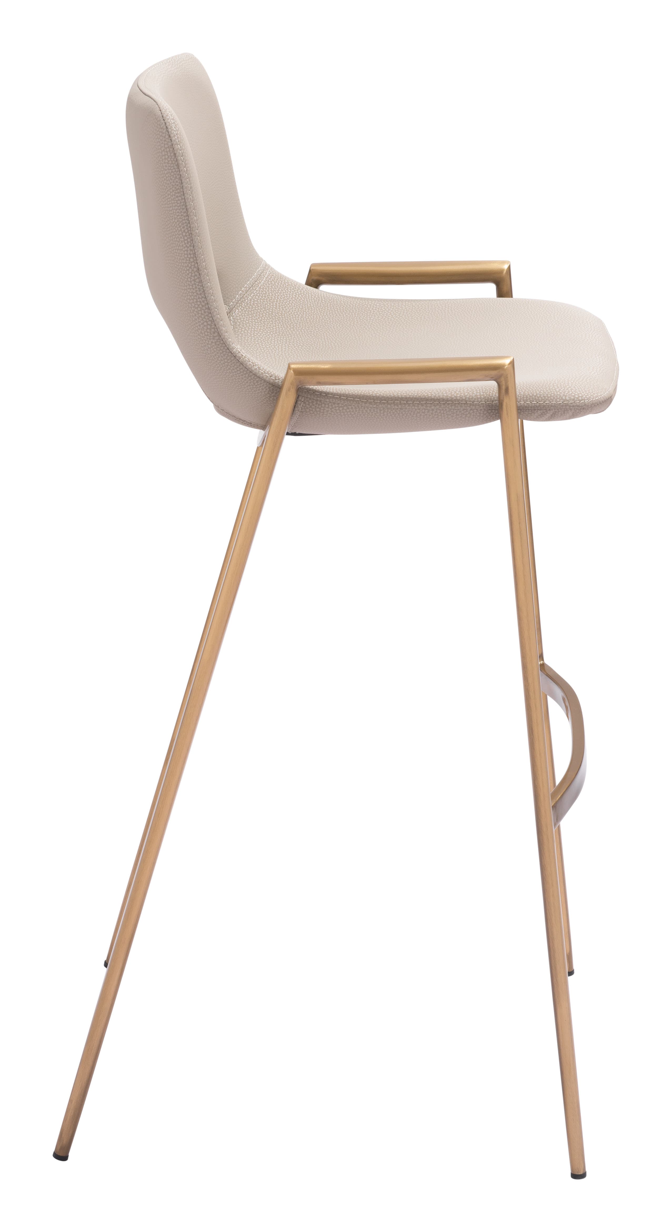 Desi Barstool (Set of 2) Beige & Gold product image